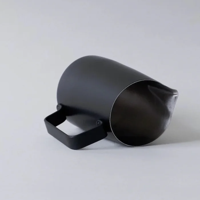 22oz WPM WPM Pitcher with Wide Spout in Matte Black on Side 22oz WPM Pitcher with Wide Spout in Matte Black